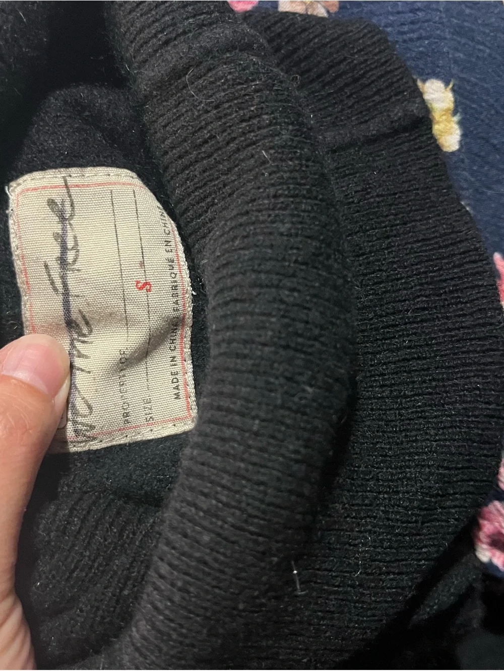 We The Free Black Turtleneck Sweater Tunic 100% cashmere
